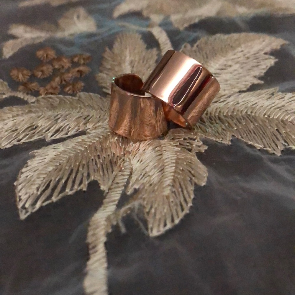Maison Martin Marigela MM6  pair of cuff rings Rose Gold